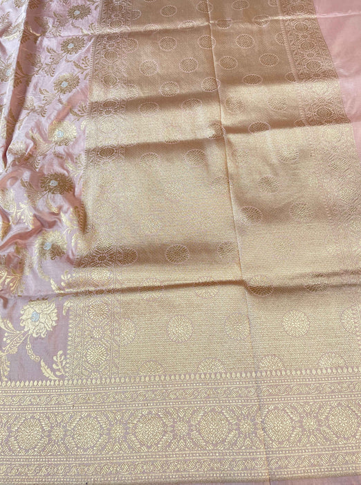 Pure Katan Silk Banarasi Handloom Saree - Sona Roopa Jaal work