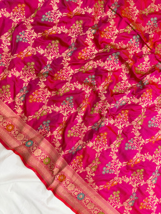 Pure Katan Banarasi Handloom Saree - Meenakari Work