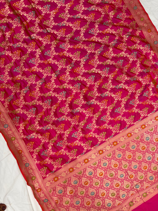 Pure Katan Banarasi Handloom Saree - Meenakari Work