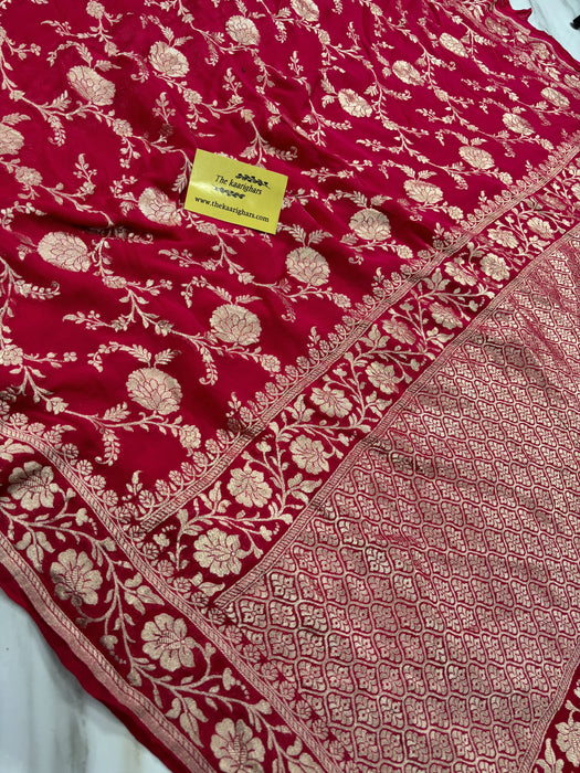 Rani Khaddi Georgette Banarasi Saree - Water Zari