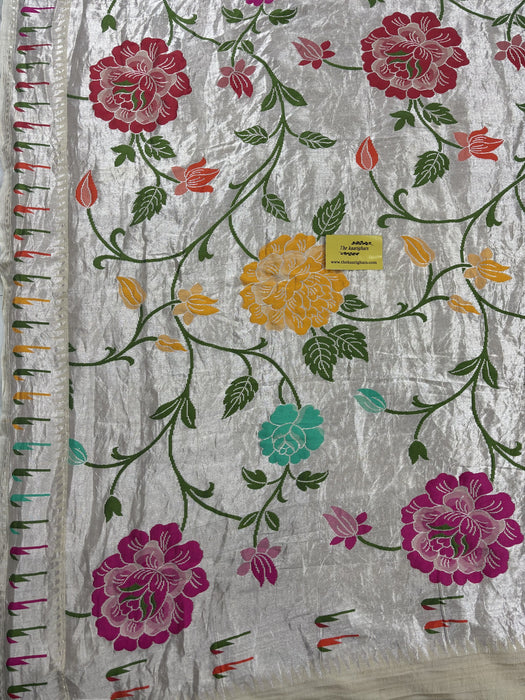 Pure Tussar Georgette Banarasi Handloom Saree - Paithani