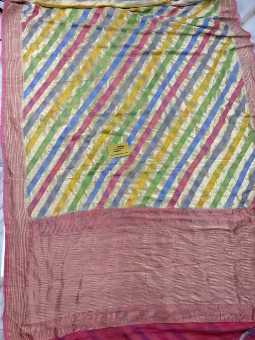 Rangkat Khaddi Georgette Banarasi Handloom Saree - Hand Meenakari