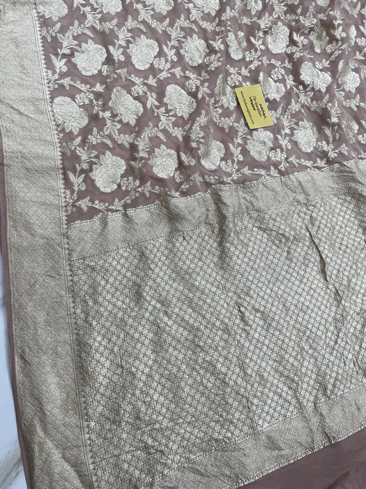 Pure Georgette Banarasi Saree - Water Zari