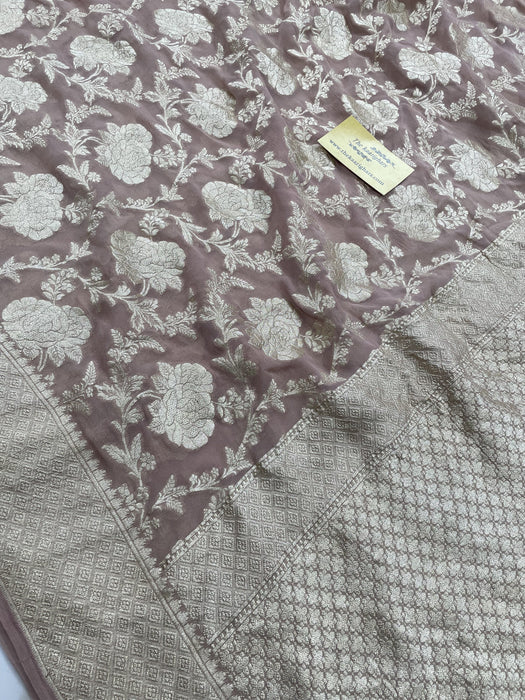 Pure Georgette Banarasi Saree - Water Zari