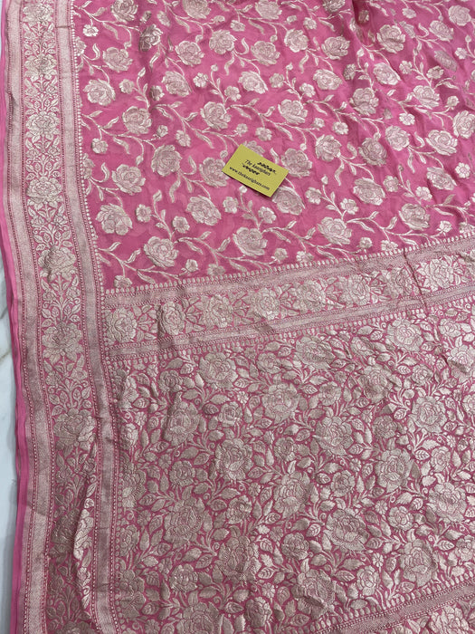 Pure Georgette Banarasi Saree - Water zari