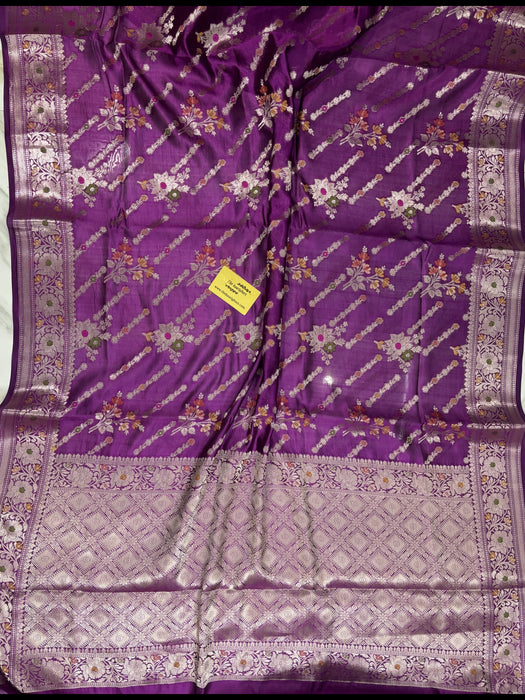Magenta Pure Chiniya Banarasi Handloom Saree
