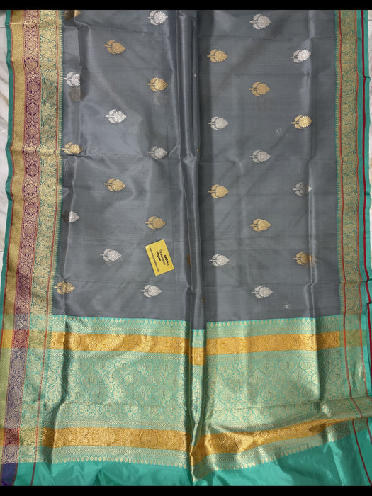 Pure Kora Banarasi Handloom Saree - Sona Roopa Work