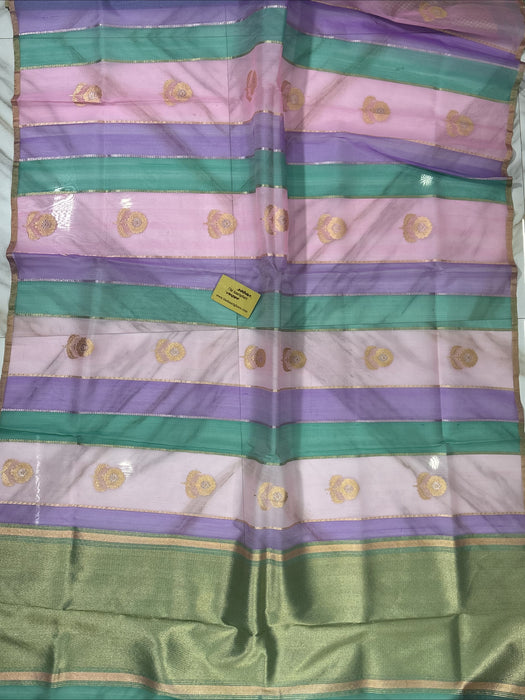 Rangkat Pure Kora Banarasi Handloom Saree - Sona Roopa Work