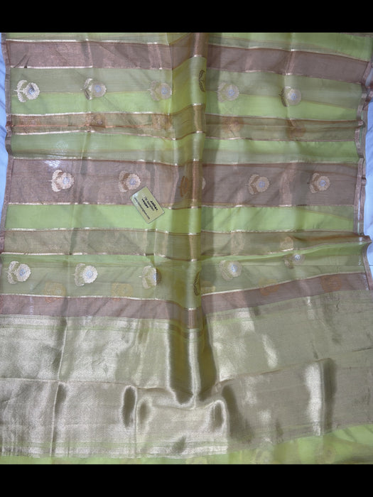 Pure Kora Banarasi Handloom Saree - Sona Roopa Work