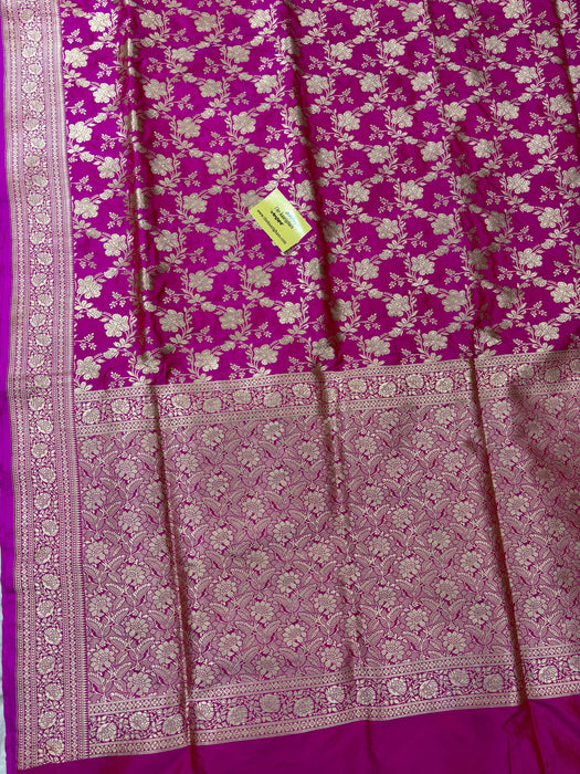 Rani Pure Katan Banarasi Handloom Saree - Sona Jaal Work