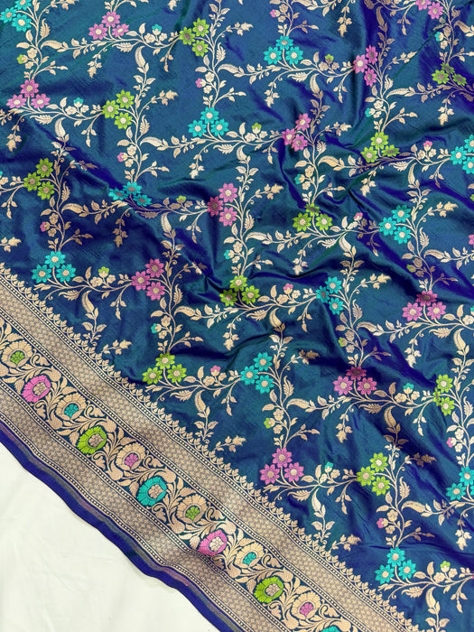 Dual Shade Pure Katan Banarasi Handloom Saree - Meenakari Work