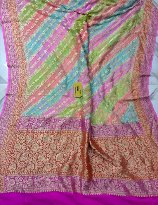 Rangkat Khaddi Georgette Banarasi Handloom Saree