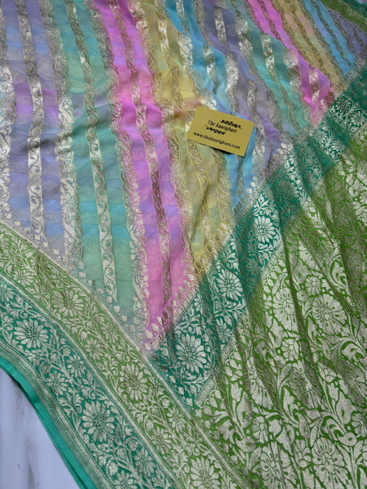 Rangkat Khaddi Georgette Banarasi Handloom Saree