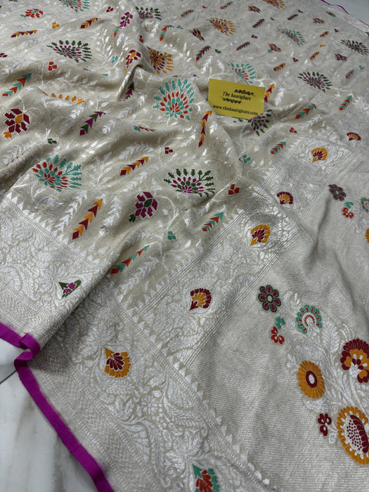 Pure Tussar Georgette Banarasi Handloom Saree - Paithani