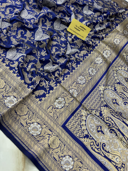 Buy Blue  Banarasi Katan Saree online in US
