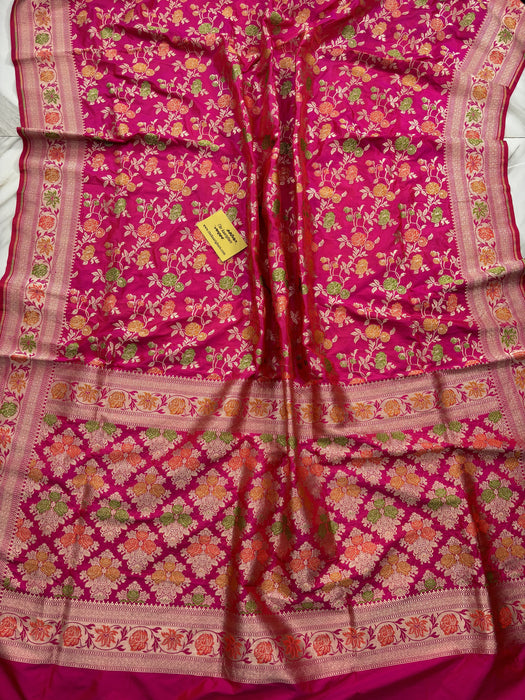 Rani Pure Katan Silk Banarasi Handloom Saree - Sona Meenakari