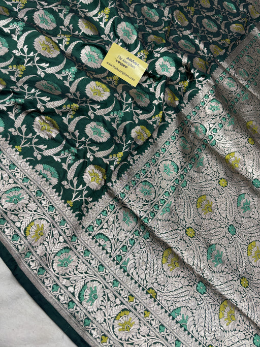 Buy Green Banarasi Silk Saree Inline In US