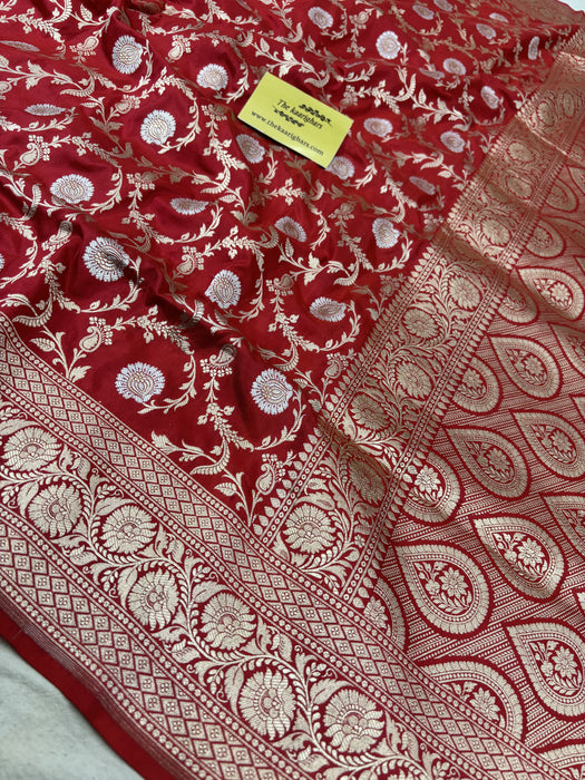 Buy Red Banarasi Silk Saree online in US