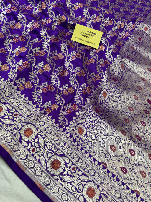 Buy Purple Banarasi Saree online in Us