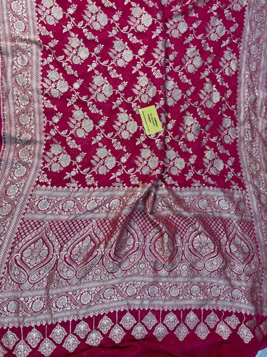Rani Pure Khaddi Georgette Banarasi Saree -  Water Zari