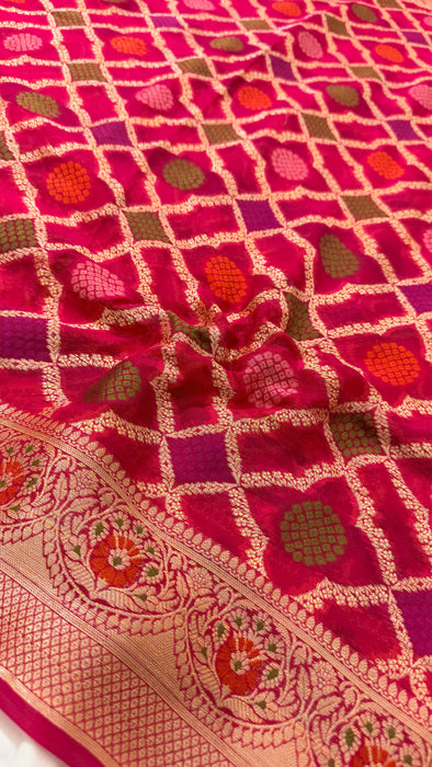 Pure Khaddi Chiffon Banarasi Saree