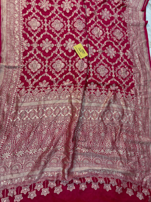 Rani Pure Khaddi Georgette Banarasi Saree -  Water Zari
