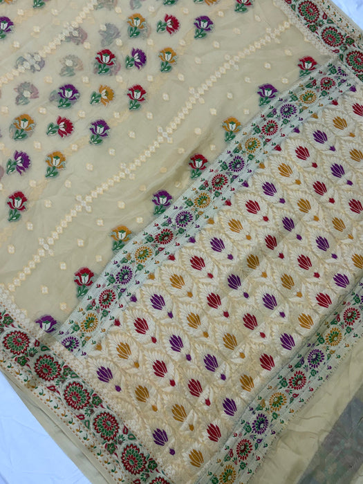 Pure Khaddi Chiffon Banarasi Saree