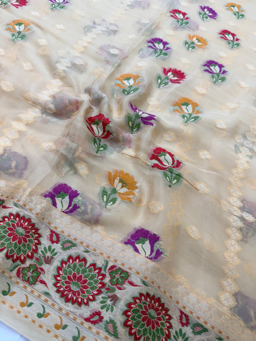 Pure Khaddi Chiffon Banarasi Saree
