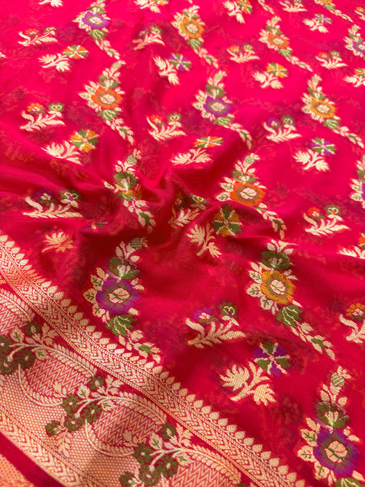 Pure Khaddi Chiffon Banarasi Saree