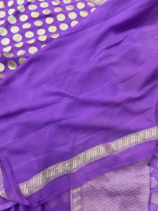 Pure Khaddi Georgette Banarasi Saree - Water zari