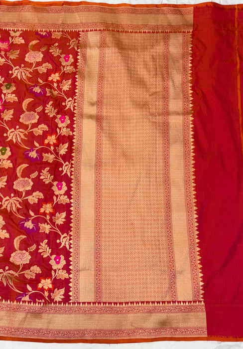 Pure Katan Banarasi Handloom Saree - Meenakari Work