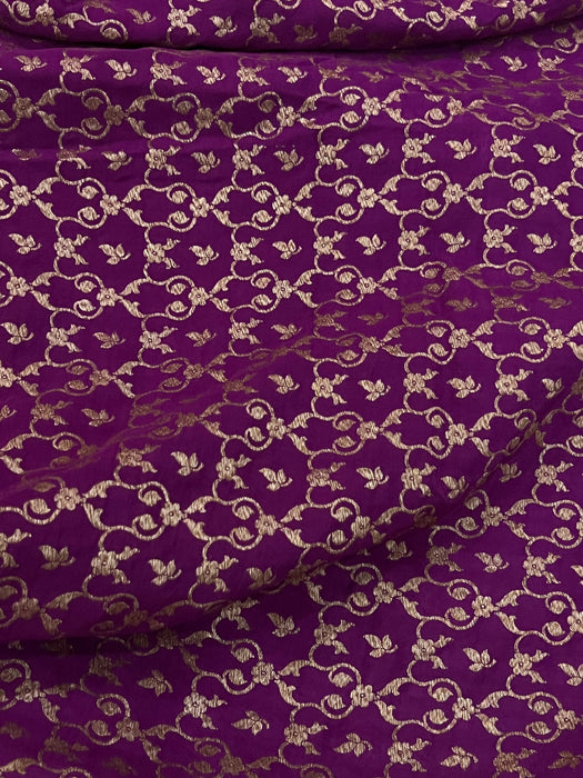 Magenta Pure Khaddi Crepe Banarasi Handloom Saree