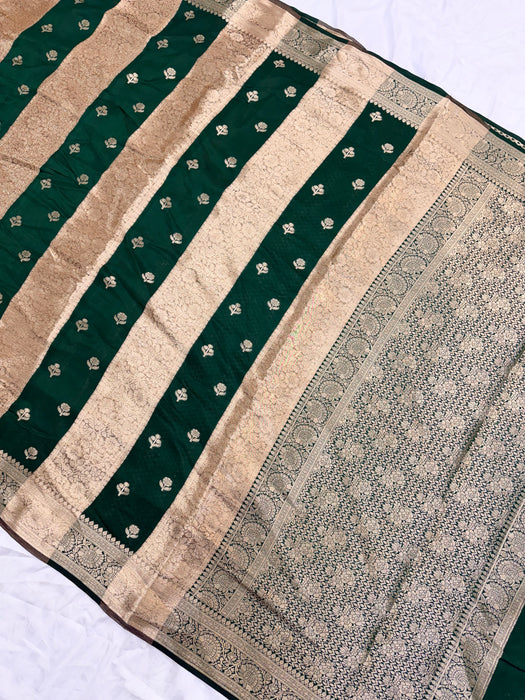 Green Pure Tissue Chiniya Banarasi Handloom Saree