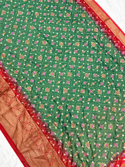 Geen Pure Cotton Banarasi Handloom Saree - All over Embroidery
