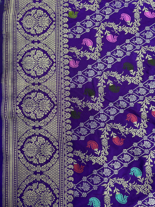 Ektara Pure Katan Silk Banarasi Handloom Saree - Kadiyal Jangla