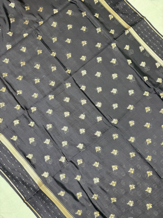 Black Pure Mango Katan Banarasi Handloom Saree