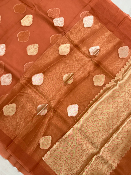 Pure Kora Organza Banarasi Handloom Saree