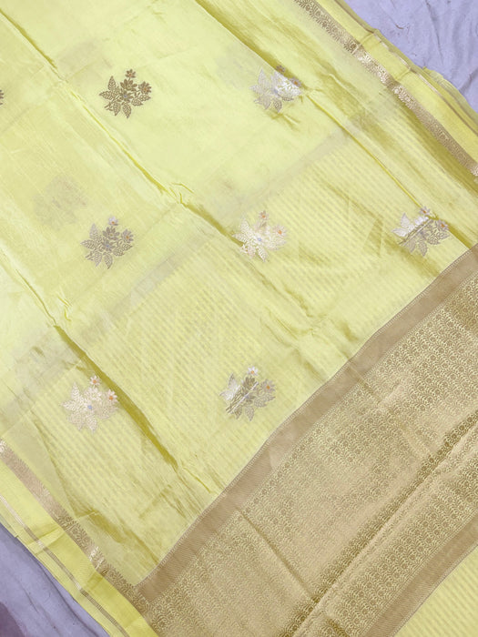 Pure Mango Katan Banarasi Handloom Saree