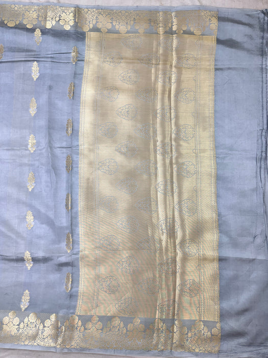 Blue Pure Mango Katan Banarasi Handloom Saree