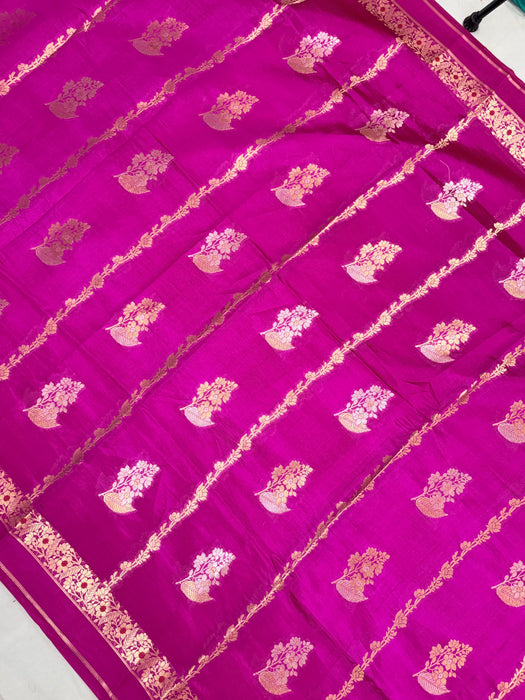 Rani Pure Mango Katan Banarasi Handloom Saree