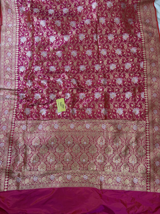 Roopa Rani Dual Shade Rani Pure Katan Banarasi Handloom Saree - Roopa Meenakari J ...