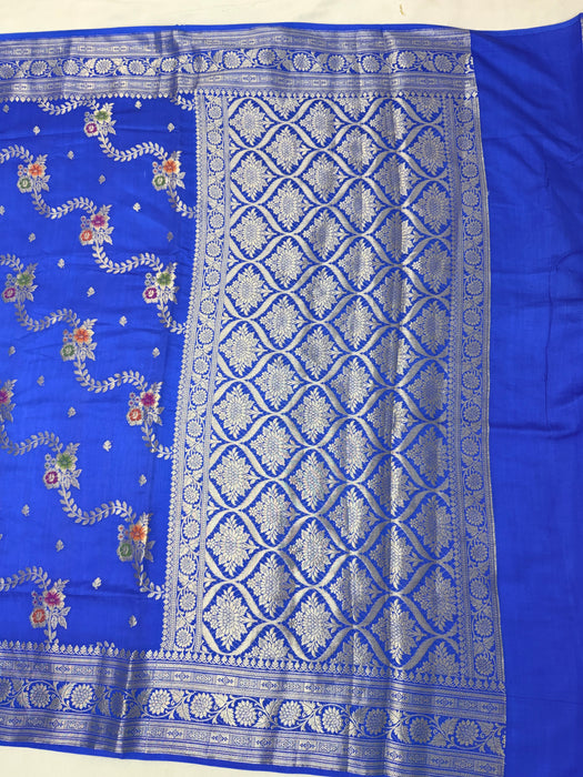 Royal Blue Pure Silk Banarasi Handloom Saree