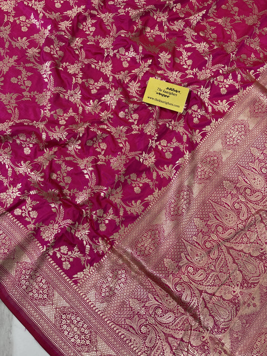 Rani Pure Katan Silk Banarasi Handloom Saree - Sona Jaal Work