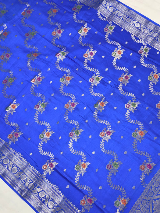 Royal Blue Pure Silk Banarasi Handloom Saree