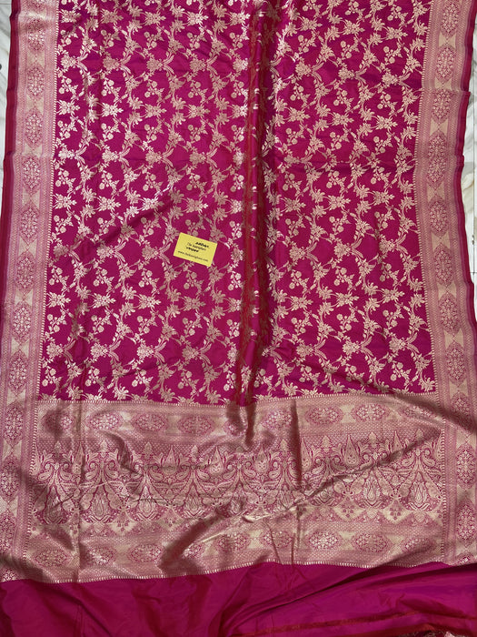 Rani Pure Katan Silk Banarasi Handloom Saree - Sona Jaal Work
