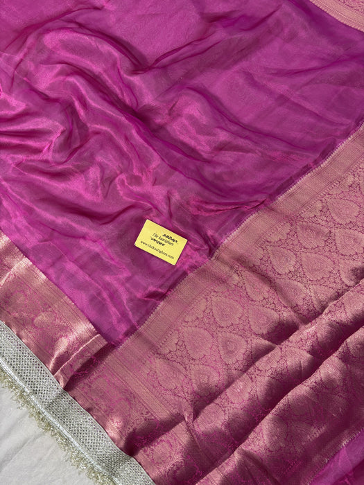 Rani Pure Banarasi Tissue Handloom Saree - Designer Reshmi Zari