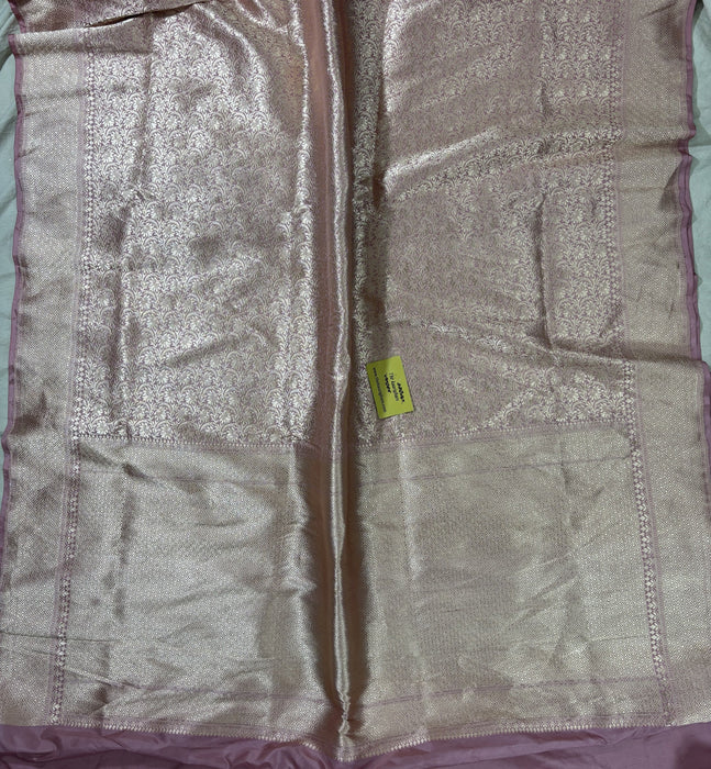 Pink Pure Katan Silk Banarasi Handloom Saree - Tanchui Brocade