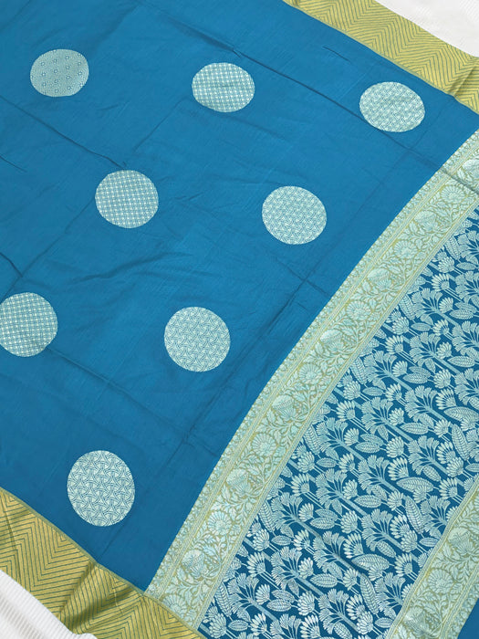 Blue Pure Moonga Banarasi Handloom Saree - Designer Saree
