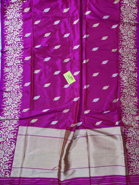 Rani Pure Katan Banarasi Handloom Saree - Kadhiyal Sona Roopa Work