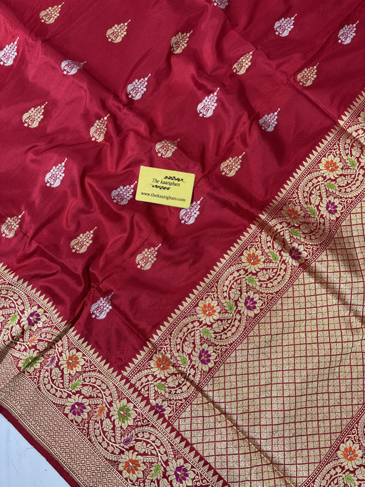 Buy Red Kadhiyal Banarasi Saree
